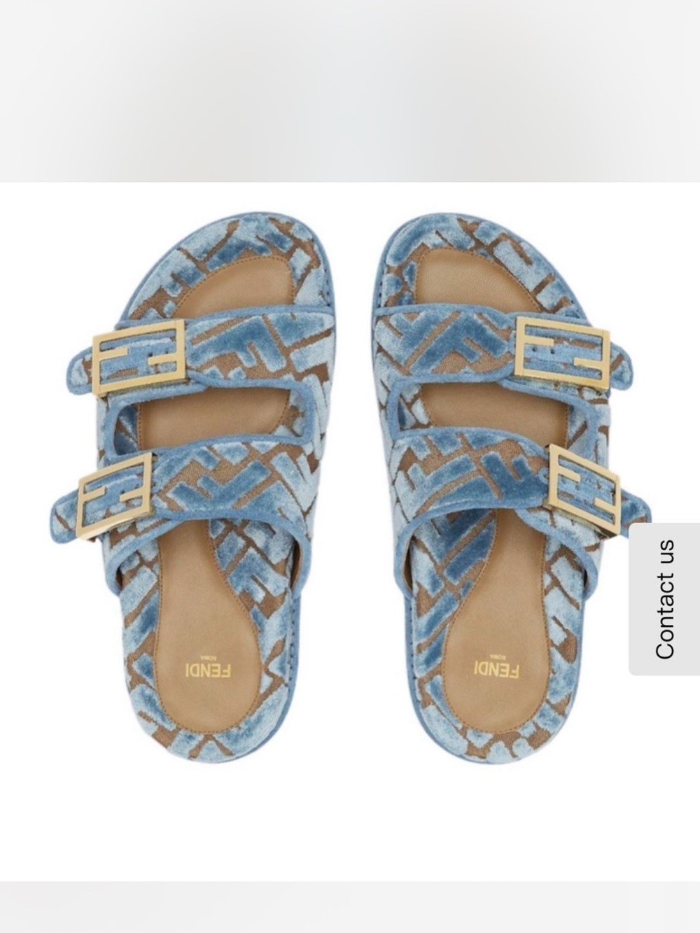 Fendi FF Jacquard Slip On Slide Sandals